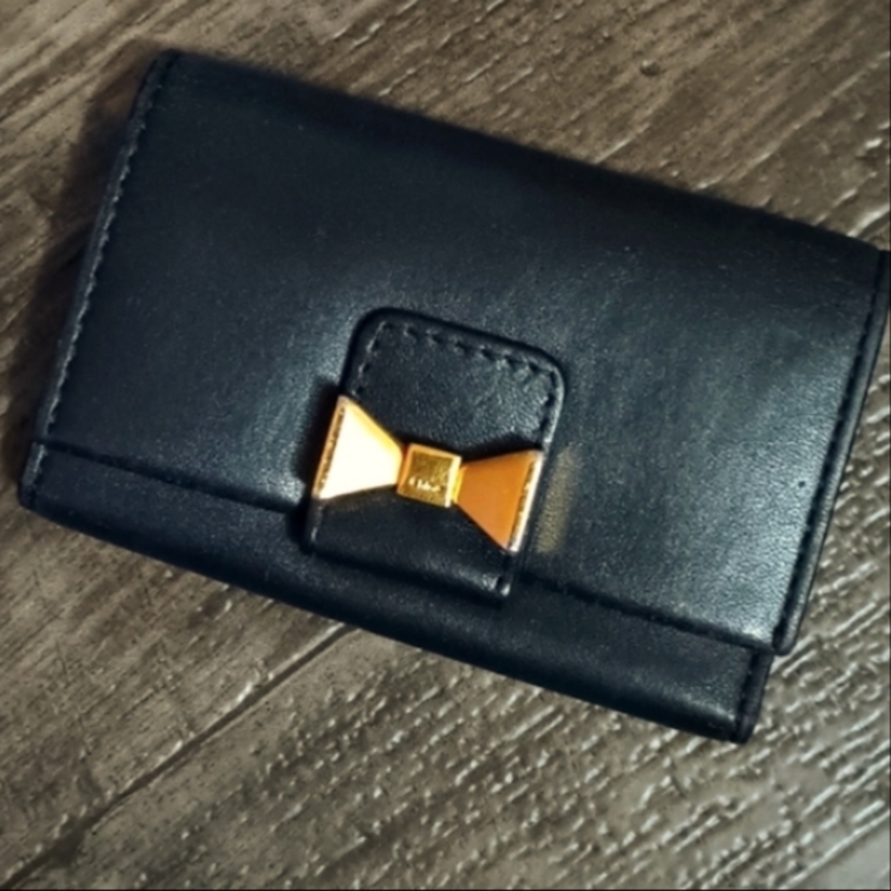 Chloé Black Bow, Leather Key Holder in Black
